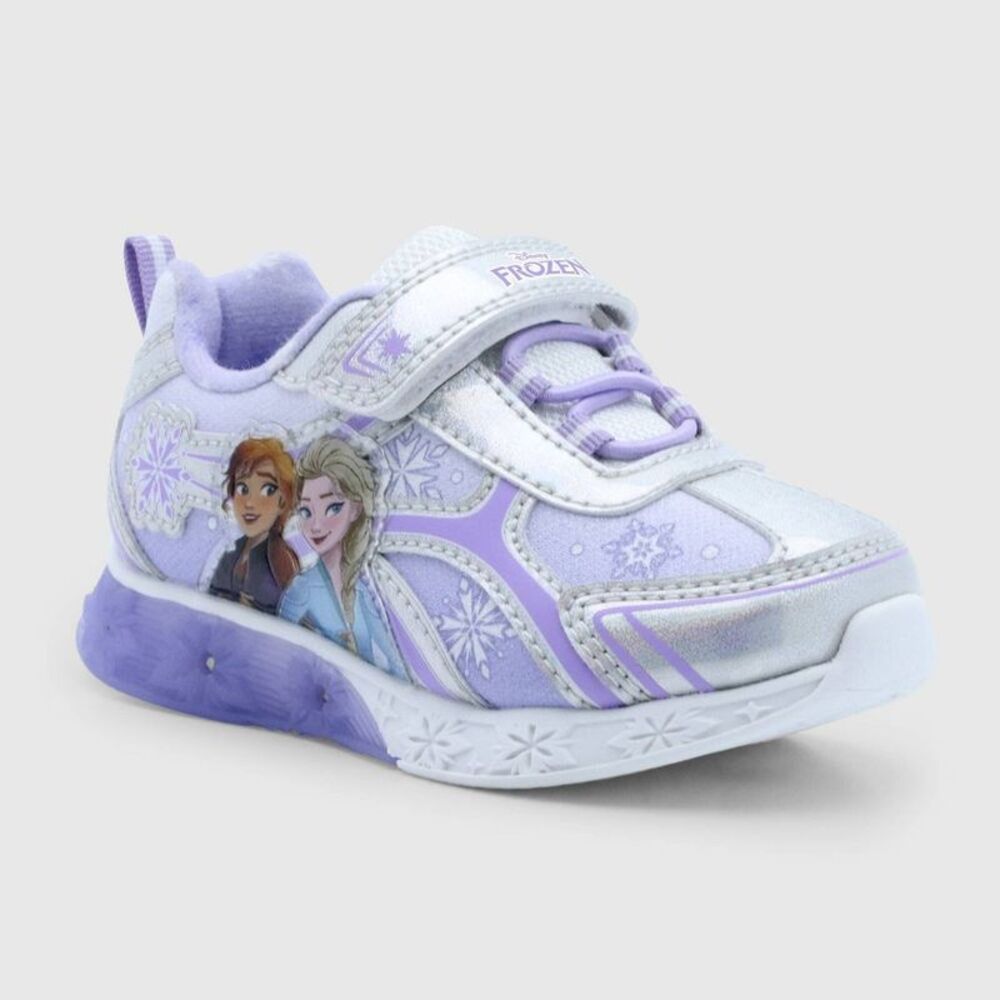 Disney Frozen Toddler Girls' Snowflakes Sneakers - Light Silver/Lilac Purple 12T